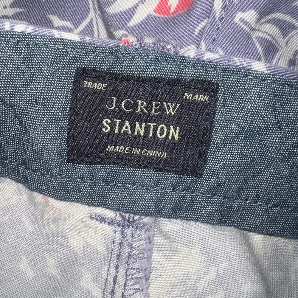 J.Crew Men's Stanton Purple Palm Tree Sunset Flat Front Cotton Shorts Size 32
